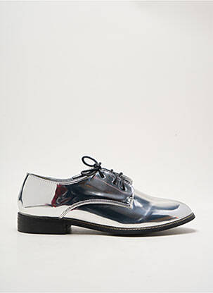 Derbies matière lisse talon plat jusqu'à 3cm argent I LOVE SHOES femme