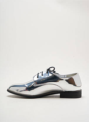 Derbies matière lisse talon plat jusqu'à 3cm argent I LOVE SHOES femme