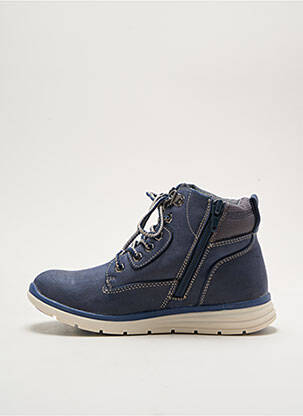 Bottines/boots matière lisse talon compensé bleu I LOVE SHOES enfant