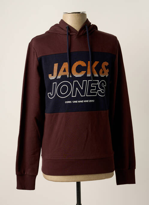 Sweat-shirt à capuche rouge JACK & JONES pour homme