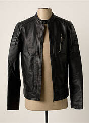 Veste en cuir noir JACK & JONES pour homme seconde vue