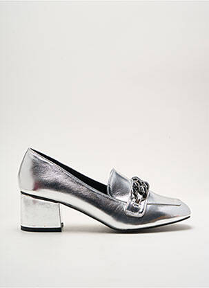 Mocassins carré talon de 4 à 6cm argent I LOVE SHOES femme