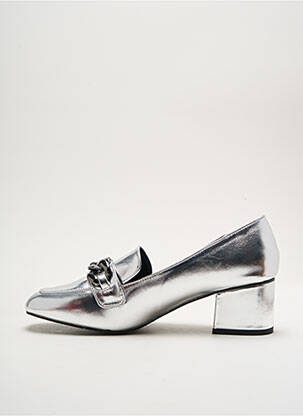 Mocassins carré talon de 4 à 6cm argent I LOVE SHOES femme