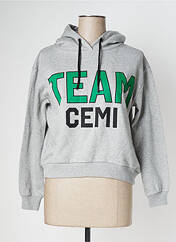 Sweat-shirt à capuche gris CEMI pour femme seconde vue