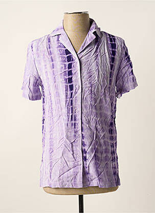 Chemise manches courtes violet CEMI pour femme