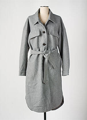 Manteau long gris ONLY pour femme