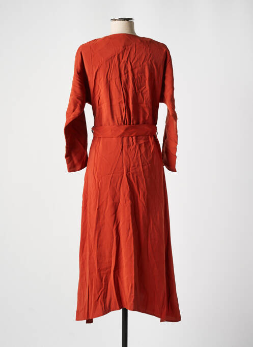 Robe mi-longue marron MANGO pour femme