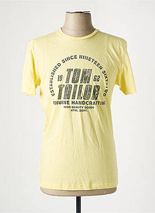 T-shirt jaune TOM TAILOR pour homme