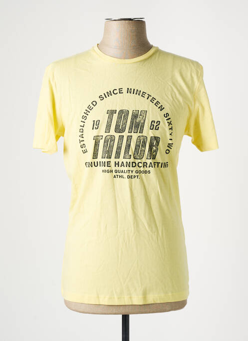 T-shirt jaune TOM TAILOR pour homme