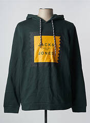 Sweat-shirt à capuche vert JACK & JONES pour homme seconde vue