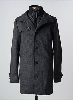Manteau long noir TOM TAILOR pour homme