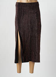 Jupe mi-longue marron DEUX. BY ELINE DE MUNCK femme