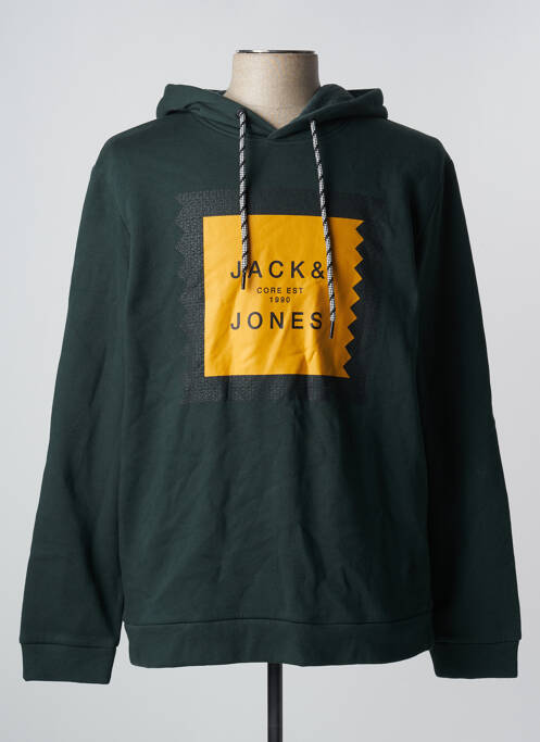 Sweat-shirt à capuche vert JACK & JONES pour homme