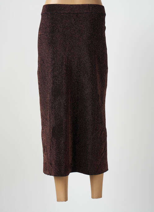Jupe mi-longue marron DEUX. BY ELINE DE MUNCK pour femme