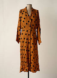 Robe longue marron MANGO femme