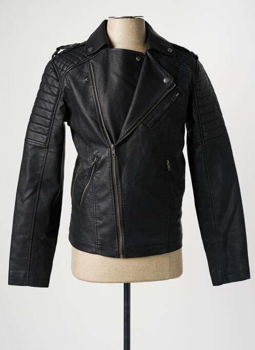 Veste simili cuir noir JACK & JONES pour homme