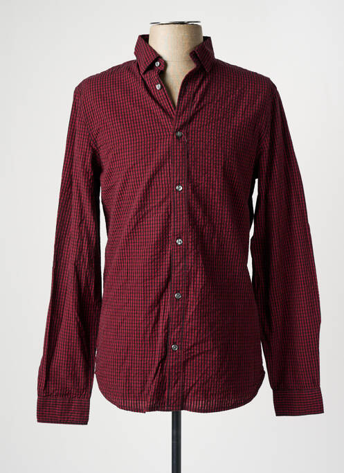 Chemise manches longues rouge PETROL INDUSTRIES pour homme