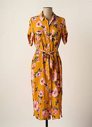 Robe mi-longue jaune VERO MODA femme