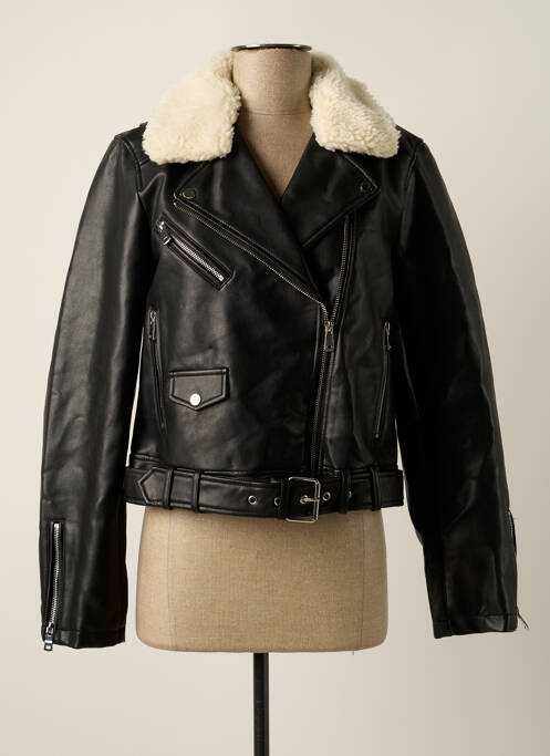 Veste simili cuir noir ONLY pour femme