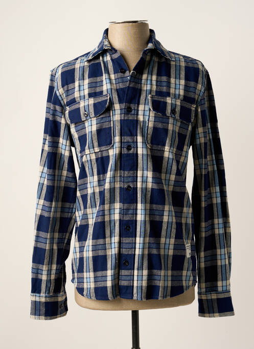 Chemise manches longues bleu JACK & JONES pour homme