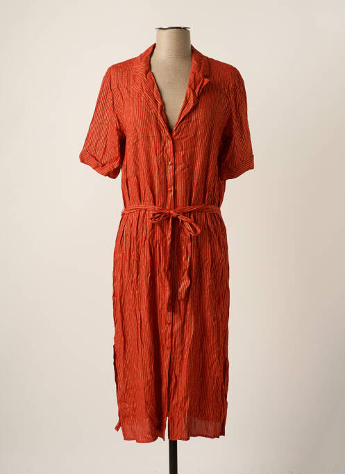 Robe mi-longue orange VILA pour femme