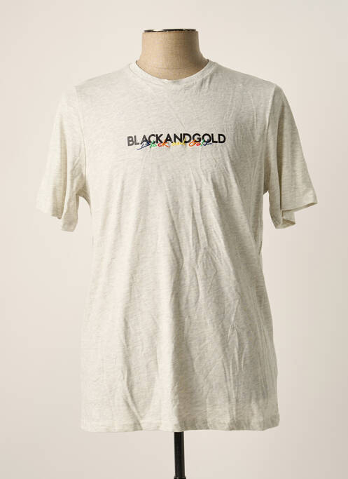 T-shirt gris BLACK AND GOLD pour homme