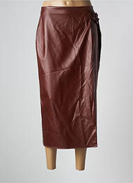 Jupe mi-longue marron ASTRID BLACK LABEL femme