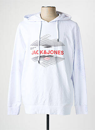 Sweat-shirt à capuche blanc JACK & JONES pour homme