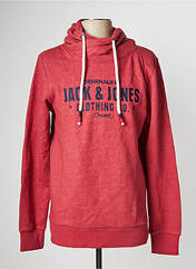 Sweat-shirt à capuche rouge JACK & JONES pour homme seconde vue