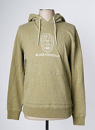 Sweat-shirt à capuche vert BLACK AND GOLD homme