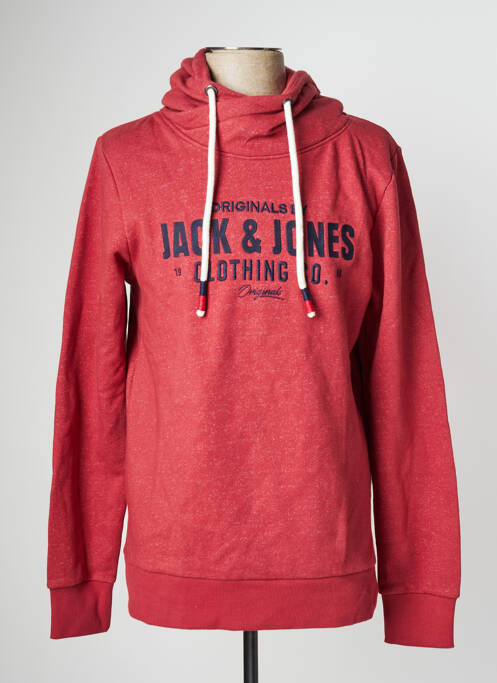 Sweat-shirt à capuche rouge JACK & JONES pour homme