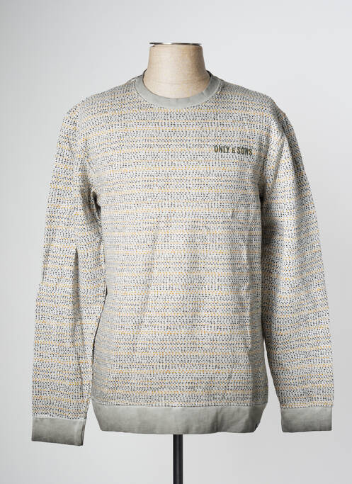 Sweat-shirt gris ONLY&SONS pour homme