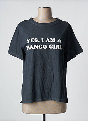 T-shirt gris MANGO pour femme