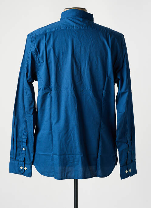 Chemise manches longues bleu KNOWLEDGE COTTON APPAREL pour homme