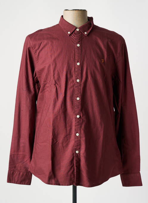 Chemise manches longues rouge FARAH pour homme