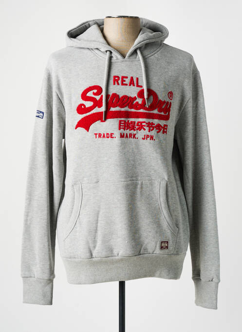 Sweat-shirt gris SUPERDRY pour homme