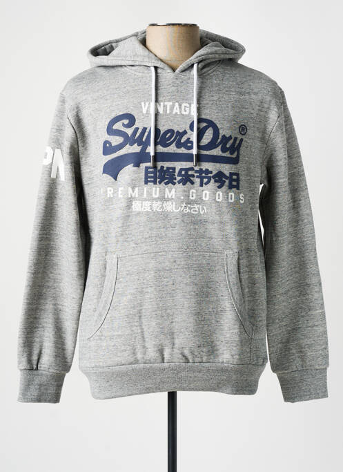 Sweat-shirt gris SUPERDRY pour homme