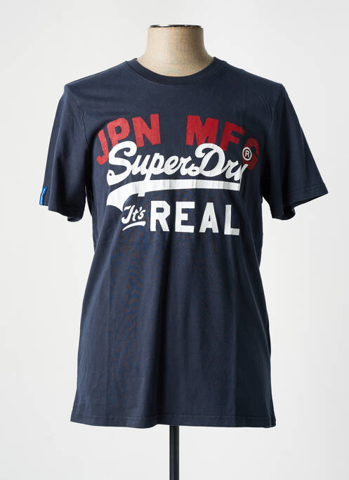 T-shirt bleu SUPERDRY pour homme