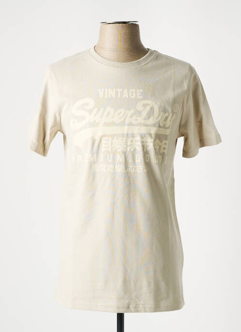 T-shirt beige SUPERDRY pour homme