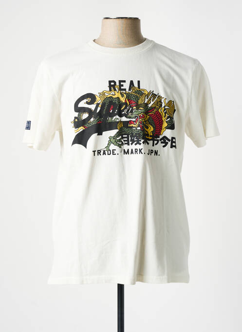 T-shirt beige SUPERDRY pour homme