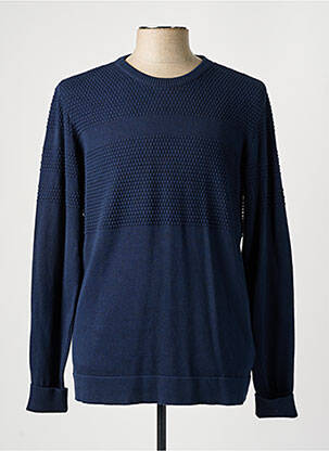 Pull bleu KNOWLEDGE COTTON APPAREL pour homme