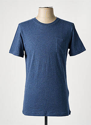 T-shirt bleu KNOWLEDGE COTTON APPAREL pour homme