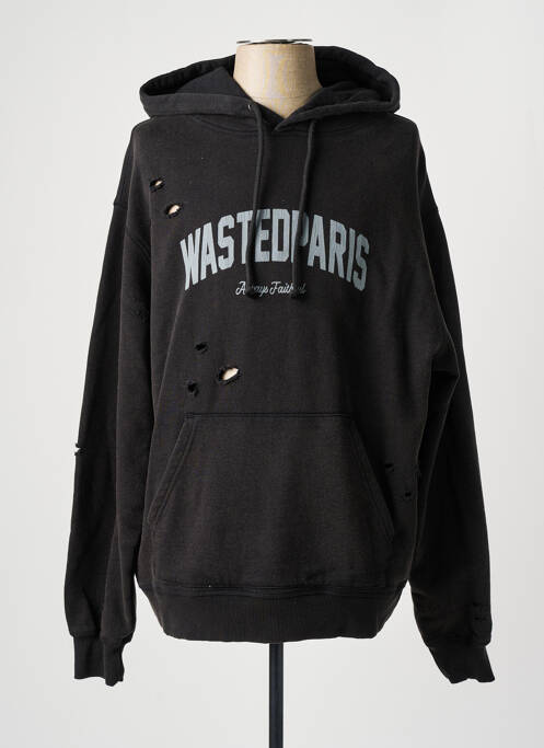 Sweat-shirt noir WASTED PARIS pour homme