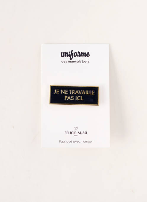 Broche noir FELICIE AUSSI pour unisexe