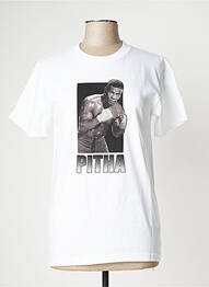 T-shirt blanc PIZZA SKATEBOARD homme