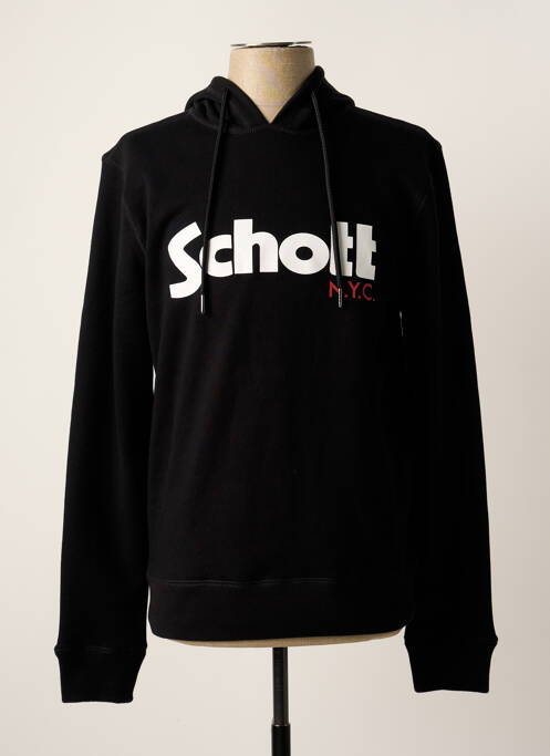 Sweat-shirt noir SCHOTT pour homme