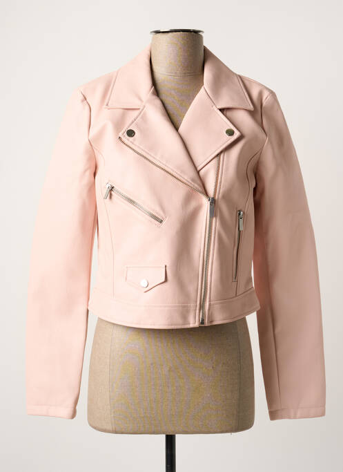 Veste simili cuir rose ONLY pour femme