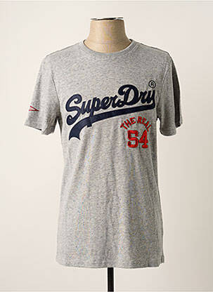 T-shirt gris SUPERDRY pour homme