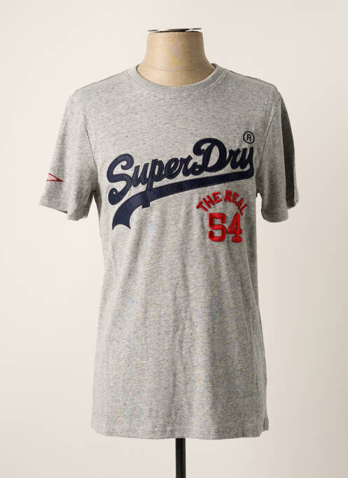 T-shirt gris SUPERDRY pour homme