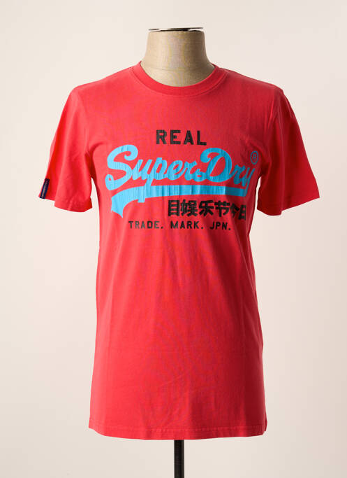 T-shirt rouge SUPERDRY pour homme